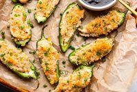 Spicy Vegan Stuffed Jalapeños