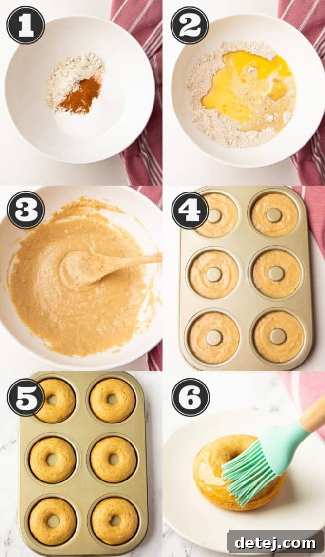 collage of how to make donuts, step by step