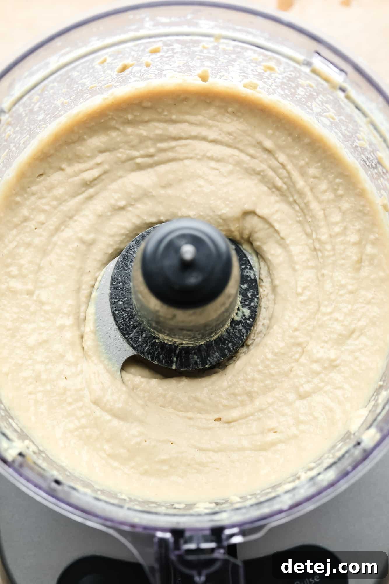 blended hummus in a food processor.