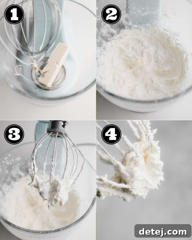 collage of how to make vegan buttercream frosting, step by step