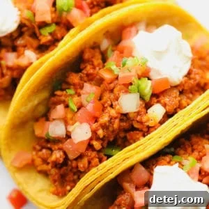 Delicious Tempeh Tacos topped with fresh ingredients