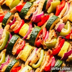 close up on cooked vegetable kebabs