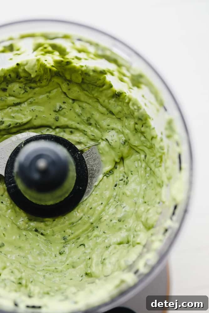 Pulled Jackfruit Tacos 7 blended avocado sauce in a food processor.