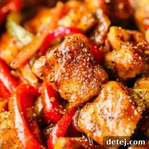 Square image of Black Pepper Tofu, highlighting its appealing presentation.