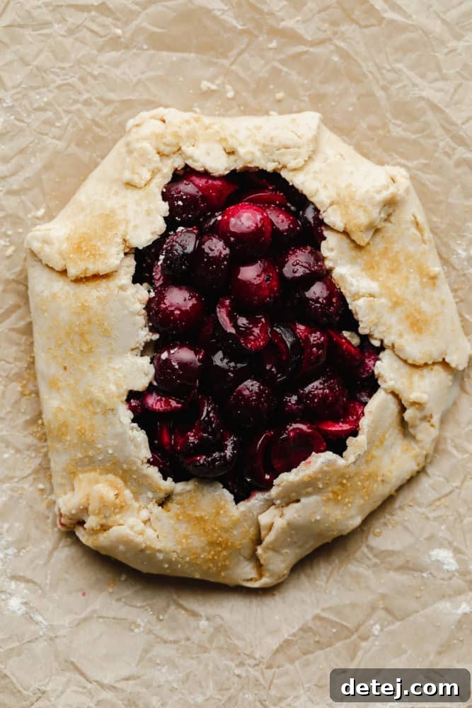 Rustic Cherry Tart 3 unbaked galette with cherries