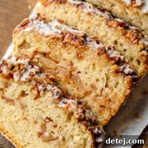 slices of apple fritter bread resting on top of each other.