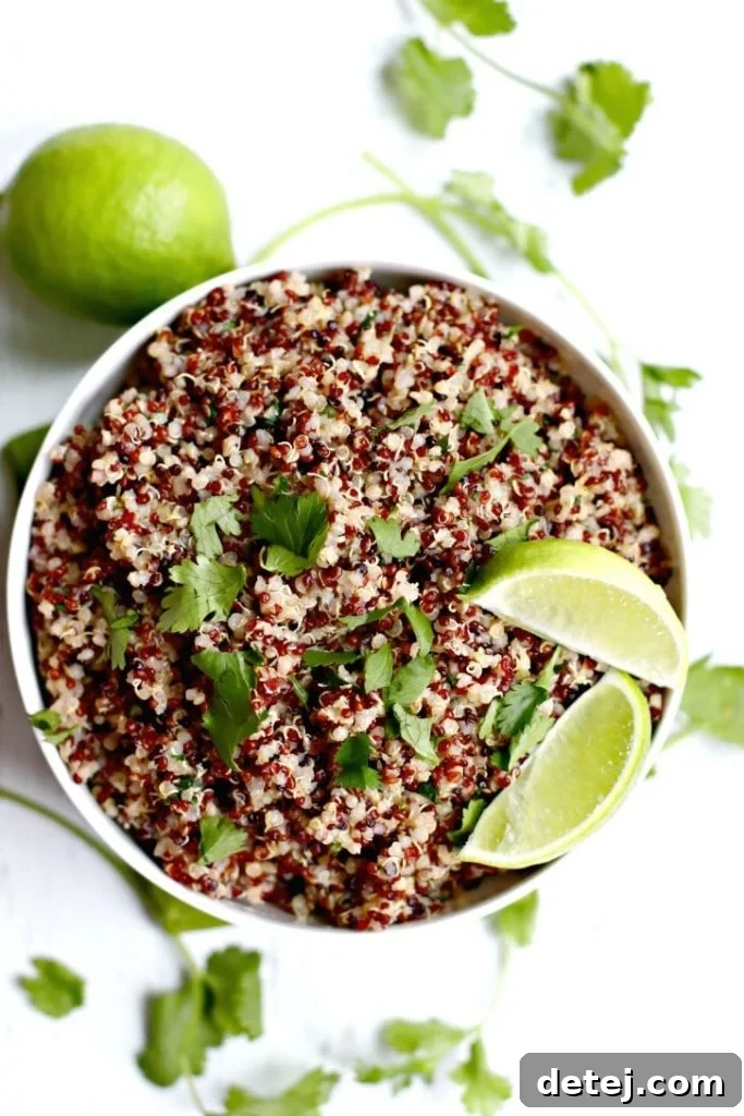 25 Effortless Vegetarian Instant Pot Creations 22 Instant Pot Cilantro Lime Quinoa, fluffy and fresh