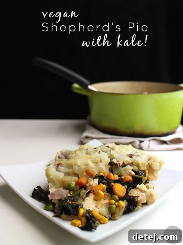 25 Effortless Vegetarian Instant Pot Creations 4 Vegan Shepherd's Pie with kale, a savory lentil and vegetable filling topped with creamy mashed potatoes