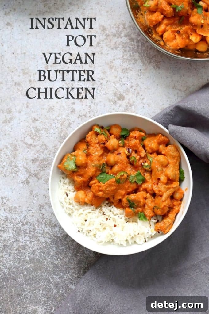 25 Effortless Vegetarian Instant Pot Creations 5 Creamy Instant Pot Vegan Butter Chicken, a rich and spiced plant-based curry