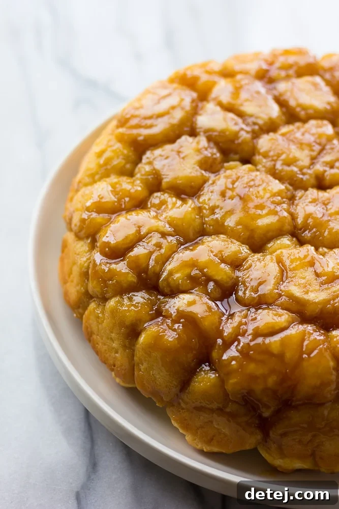 caramel monkey bread on a plate
