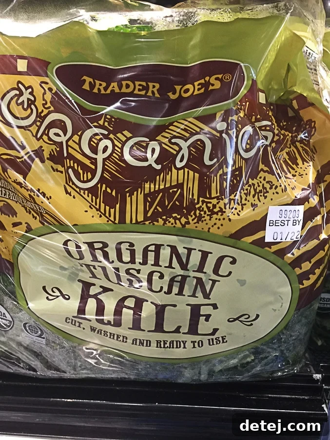 bag of packaged kale