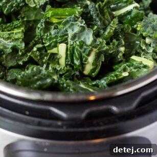 raw chopped kale in instant pot