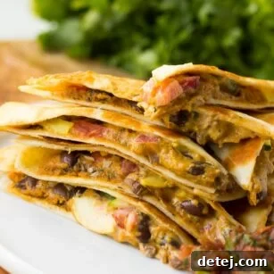 vegan quesadillas stacked