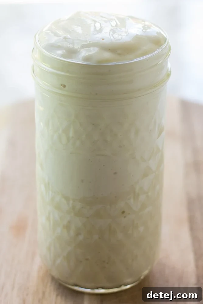 tofu mayonnaise recipe in a glass jar