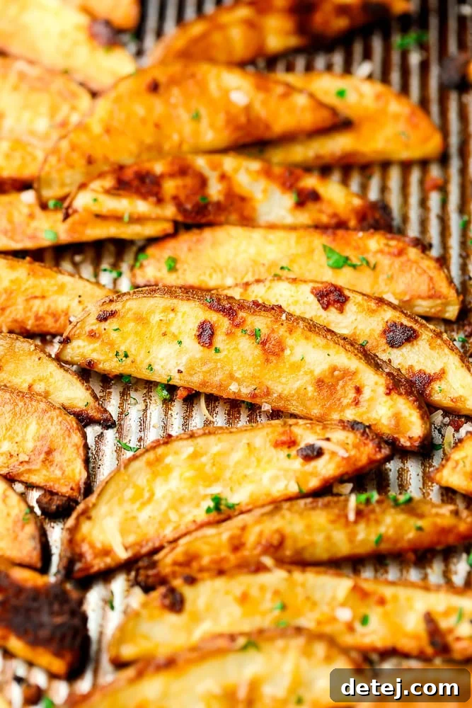 close up of crispy potatoes on a pan