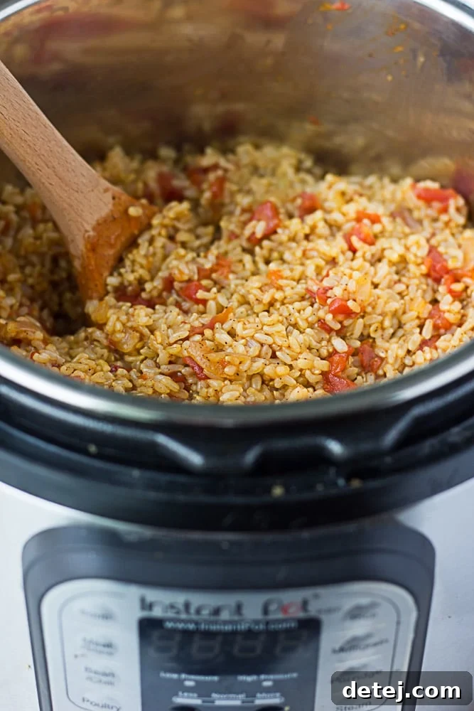Instant Pot Spanish Rice in the instant pot