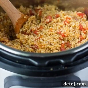 Instant Pot Spanish Rice in the instant pot
