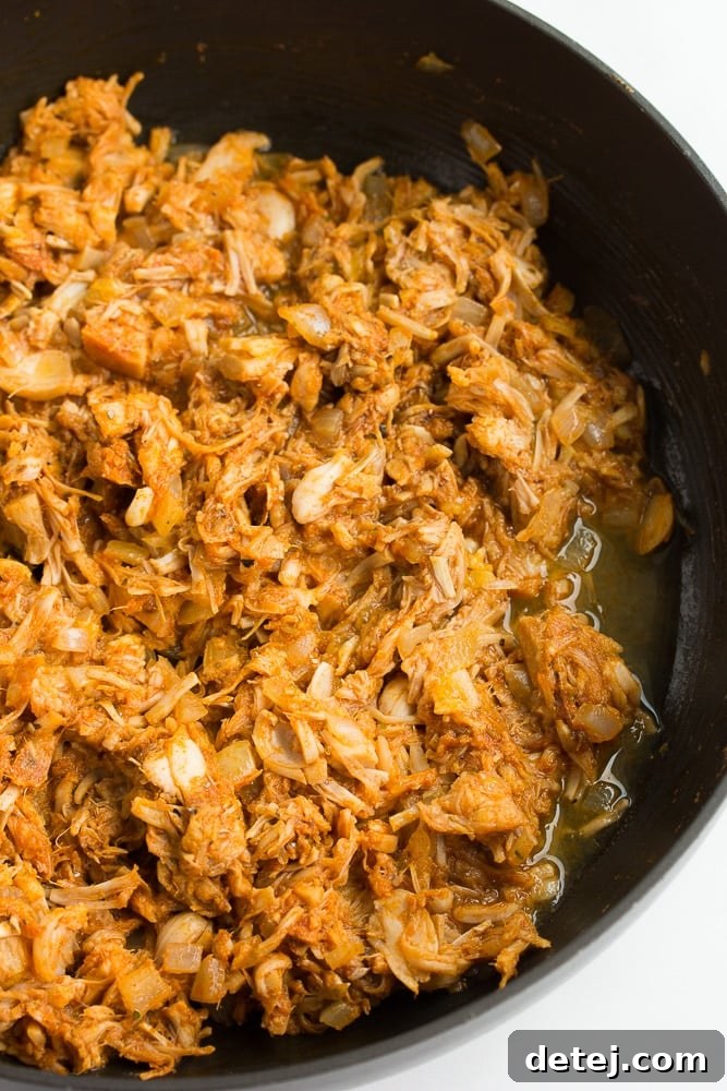 jackfruit in a pan with spices