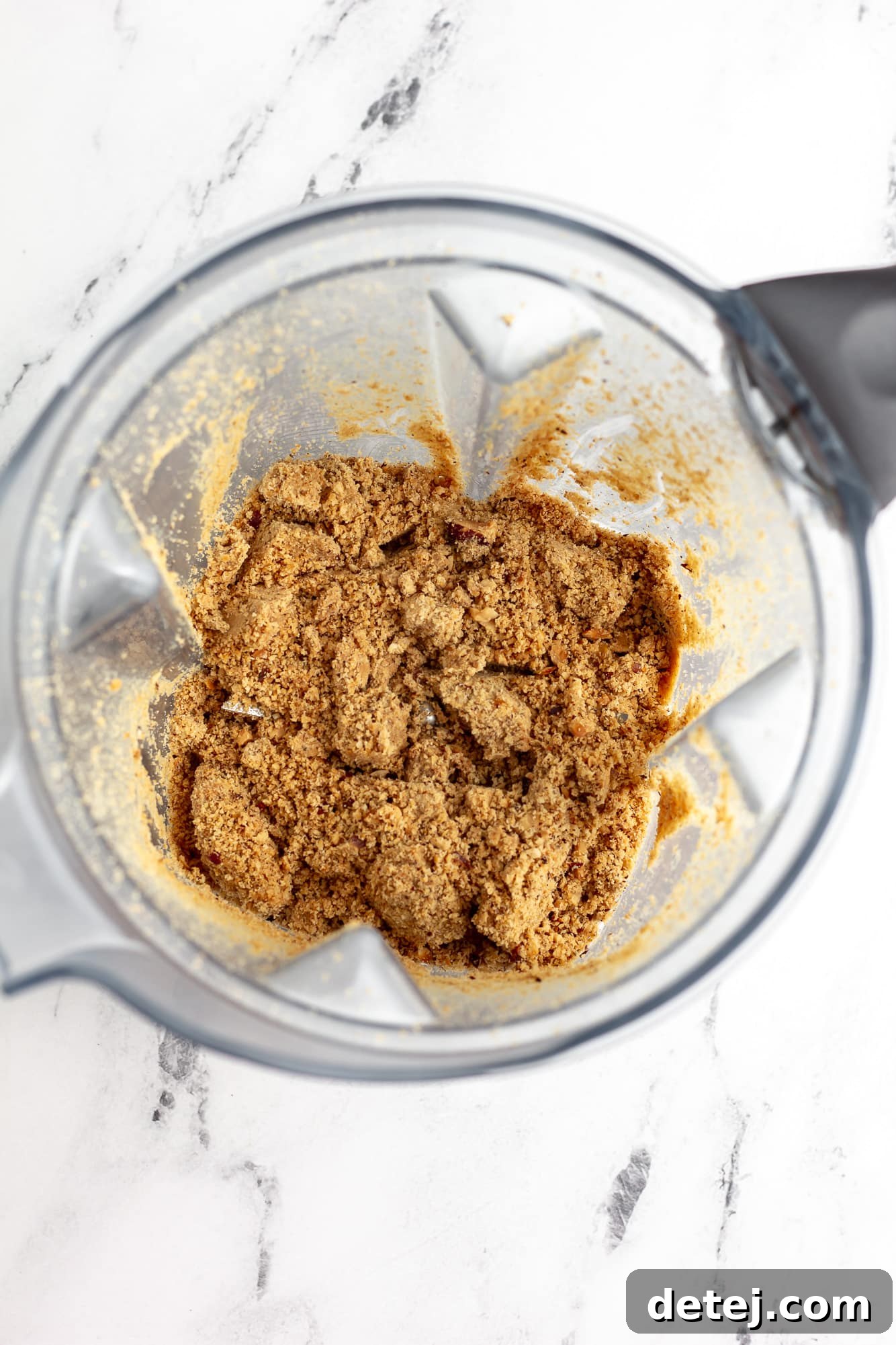 blended hazelnut powder in a blender.