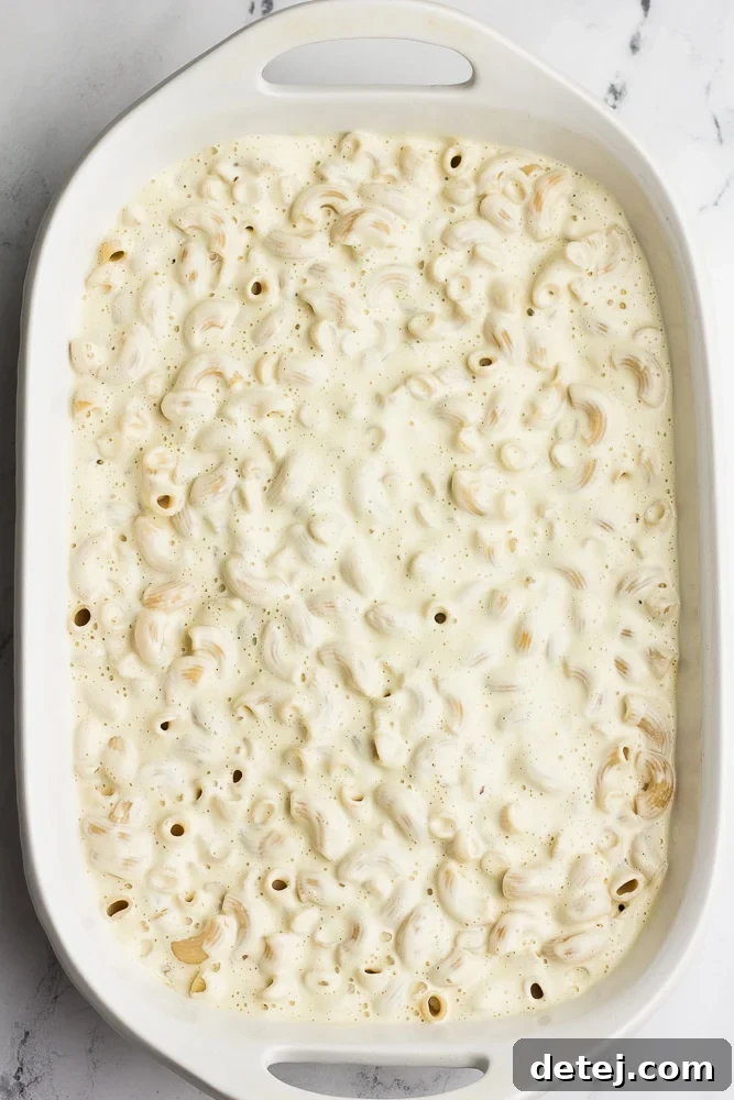 casserole dish with noodles and sauce