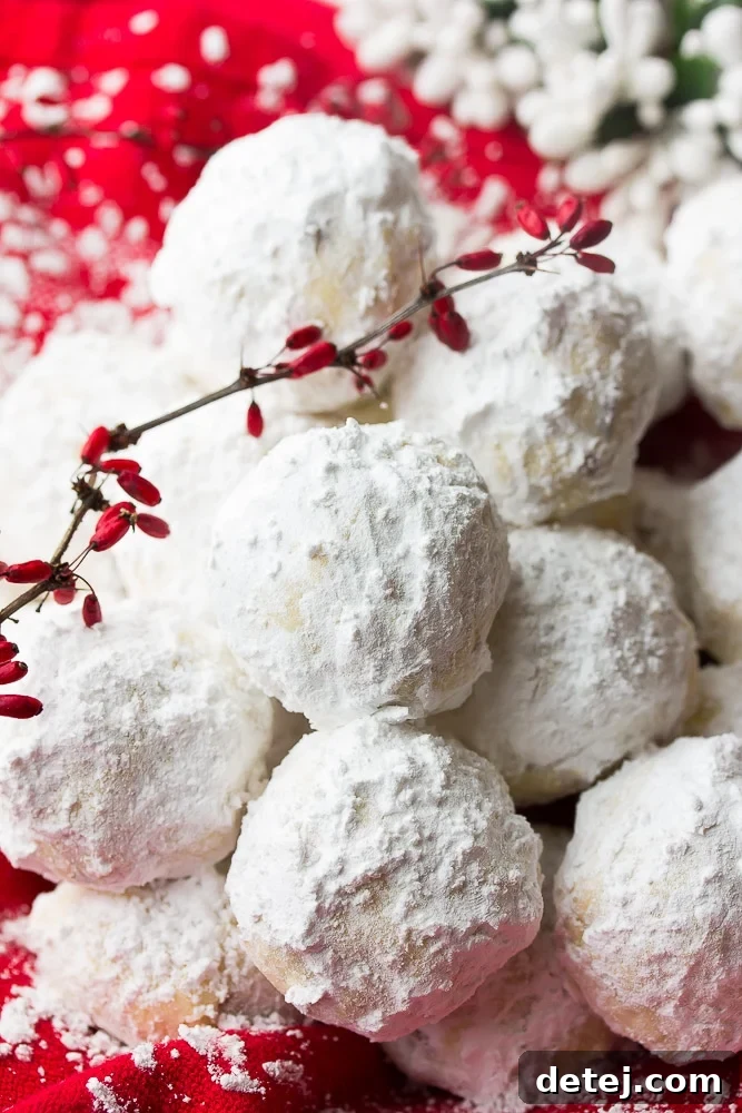 lots of vegan snowball cookies