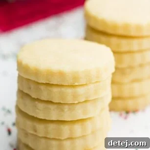 stacks of vegan shortbread cookies with red towel