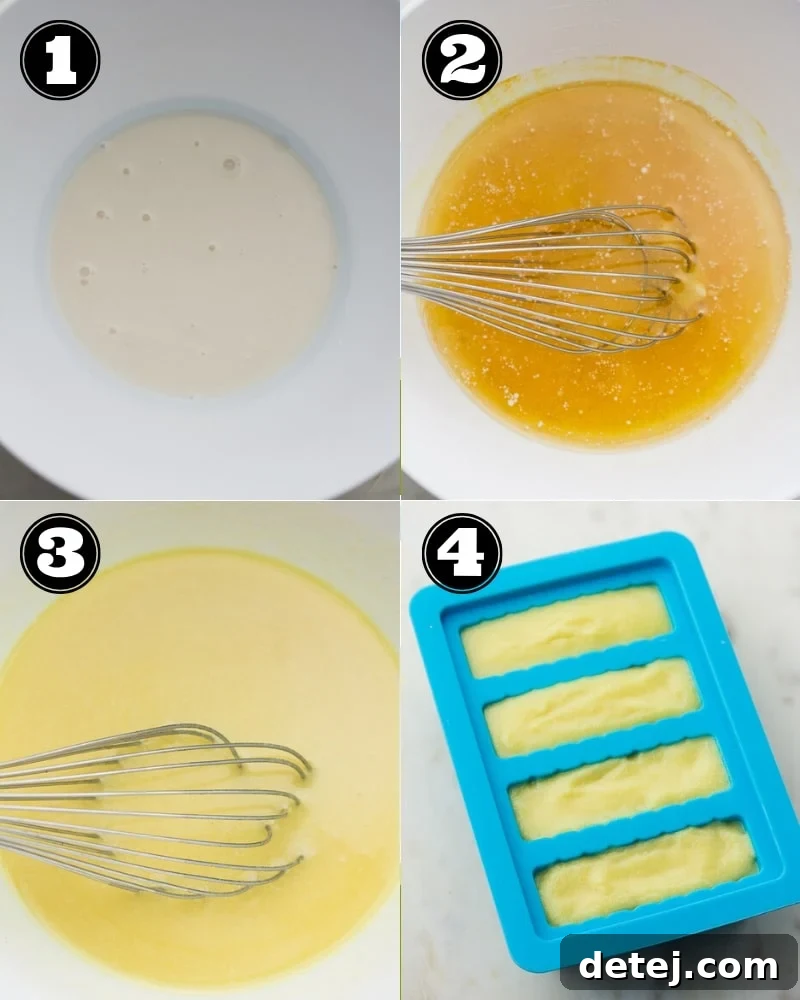 A collage showing the step-by-step process of making vegan butter: curdling milk, mixing ingredients, whisking, and pouring into molds