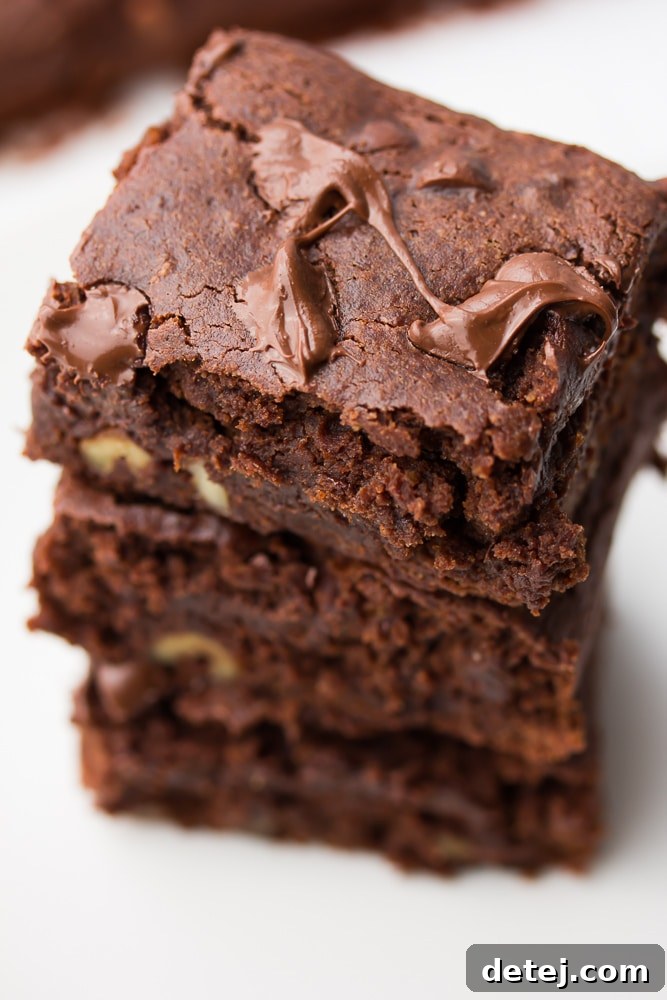 close up image of three brownies 