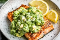 Wholesome Baked Salmon with Avocado and Cotija