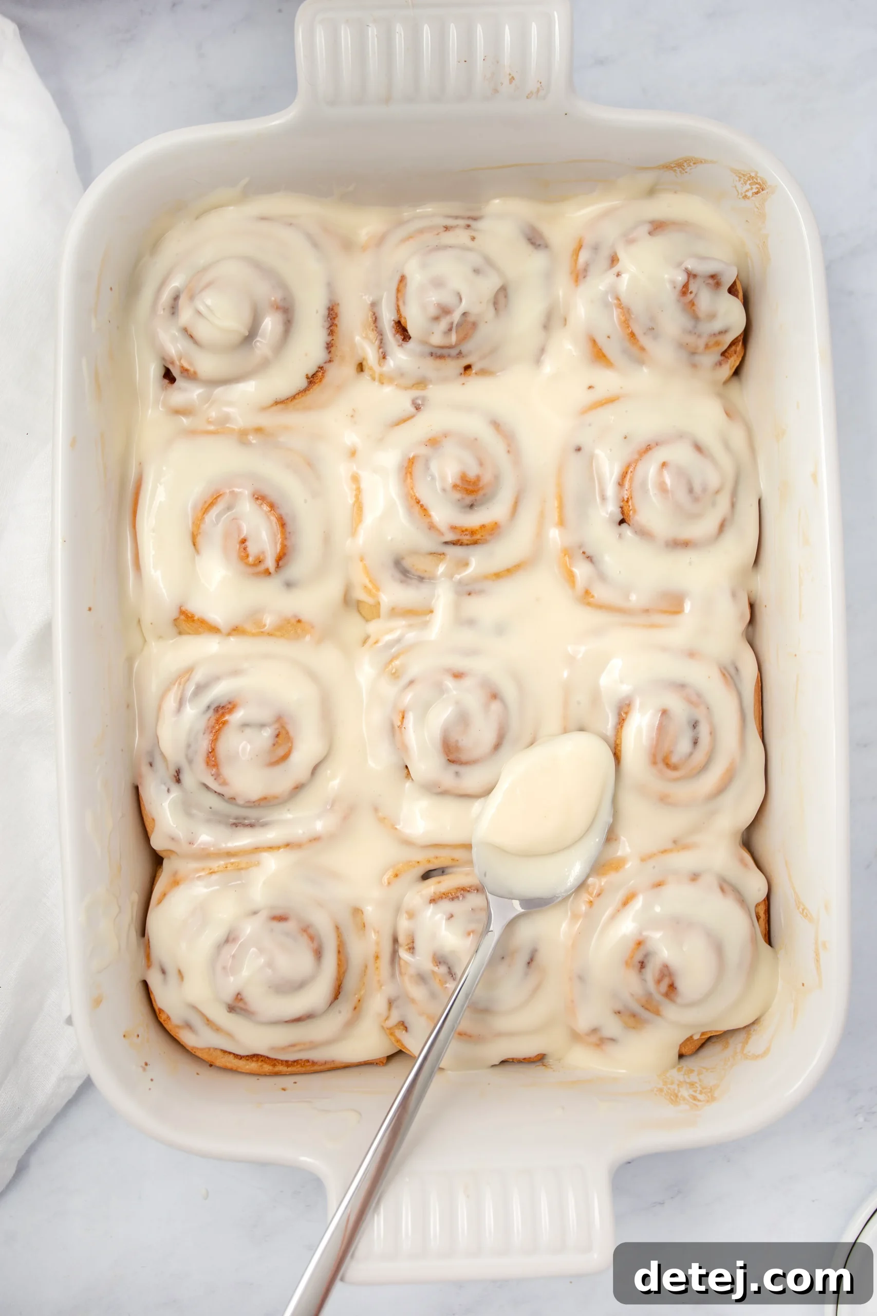 Cinnamon Rolls with cream cheese frosting, freshly baked and ready to enjoy