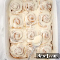 Cinnamon Rolls with cream cheese frosting, ready to eat