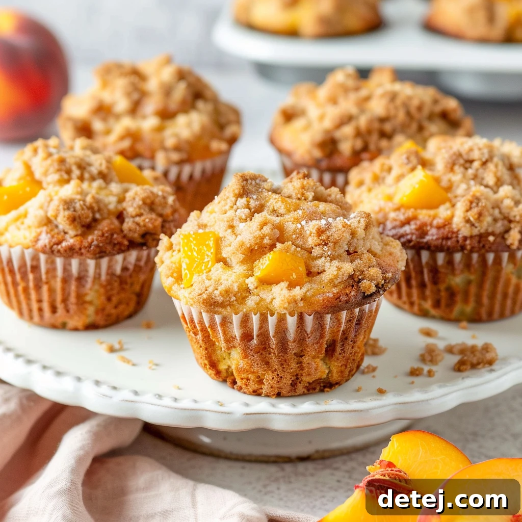 Peach Muffins with Crumb Topping