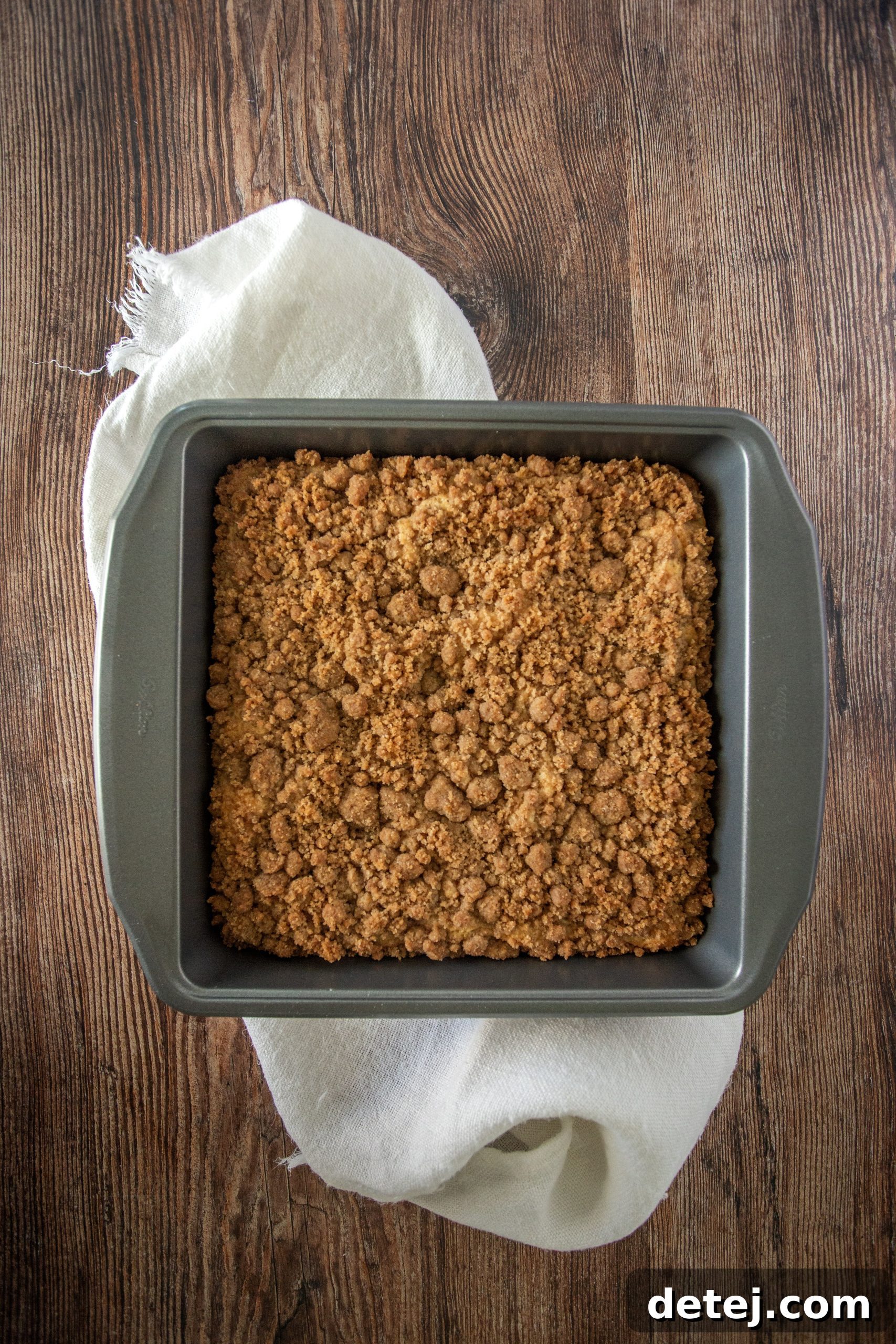 Coffee cake baking in the oven