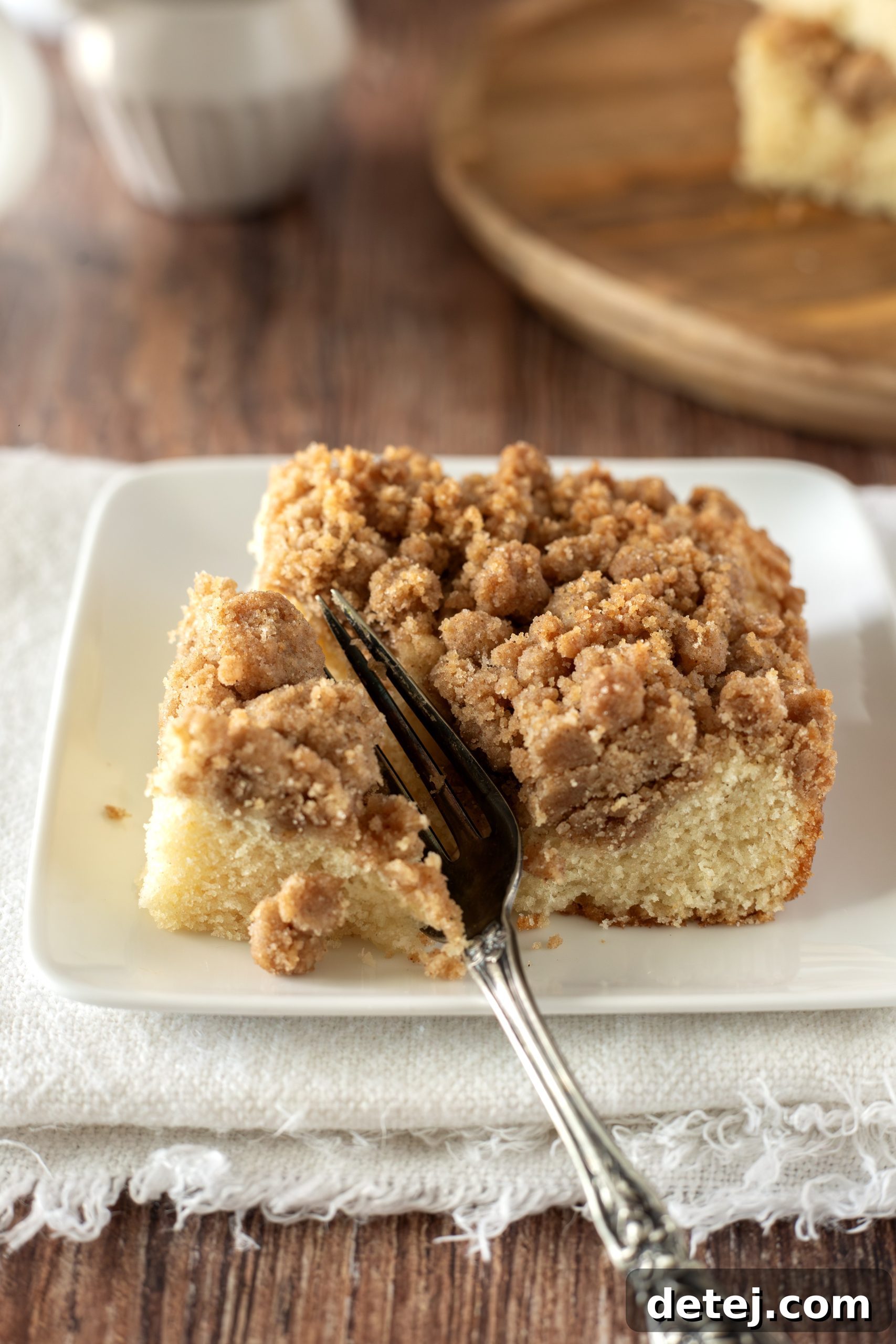 Coffee cake cooling on a wire rack