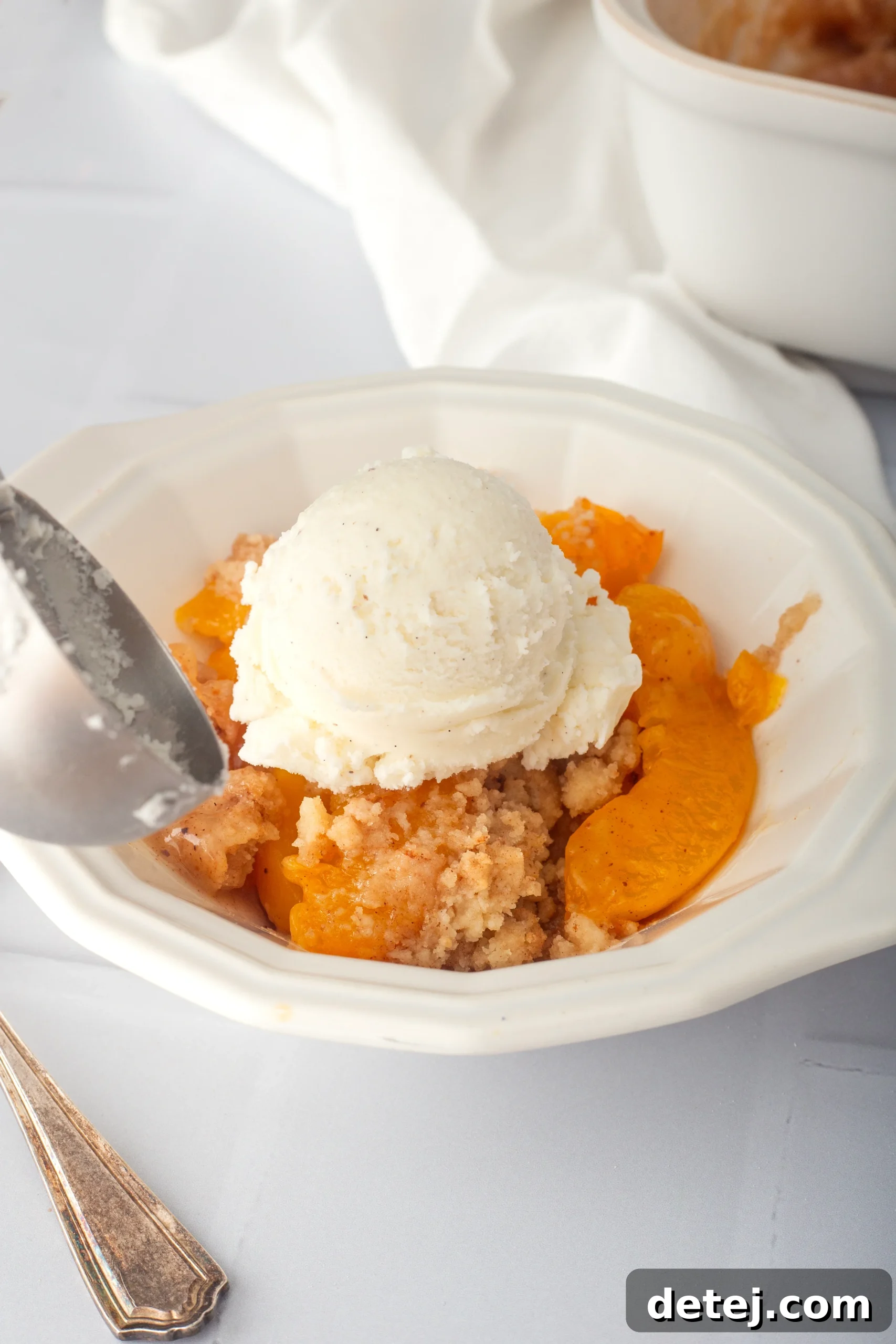 Leftover Peach Cobbler