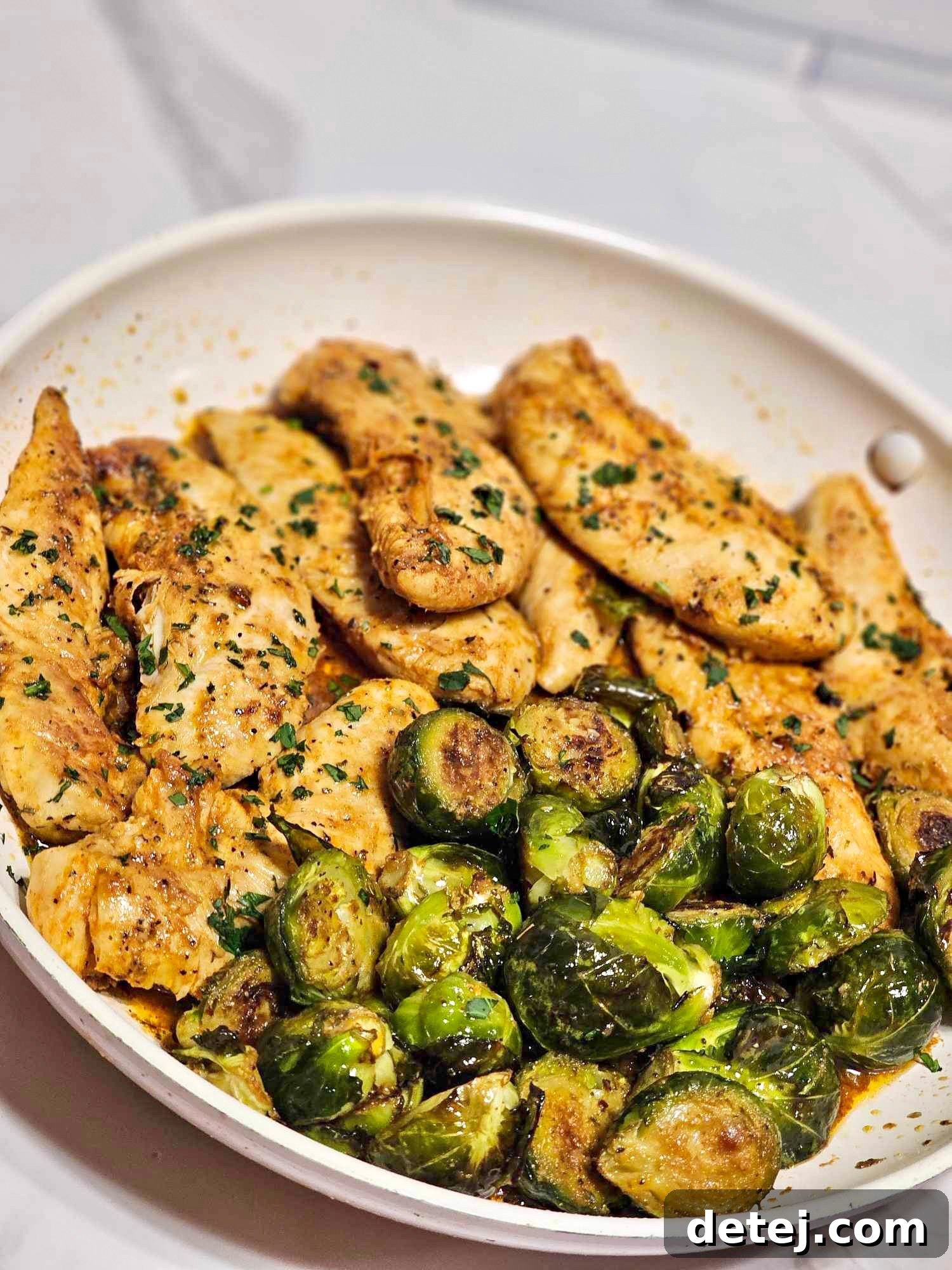 Garlic Butter Chicken and Brussels Sprouts