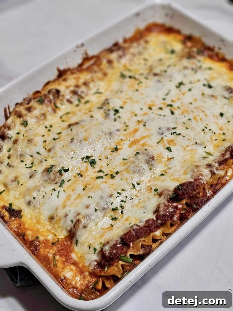Golden brown Classico Lasagna, ready to serve