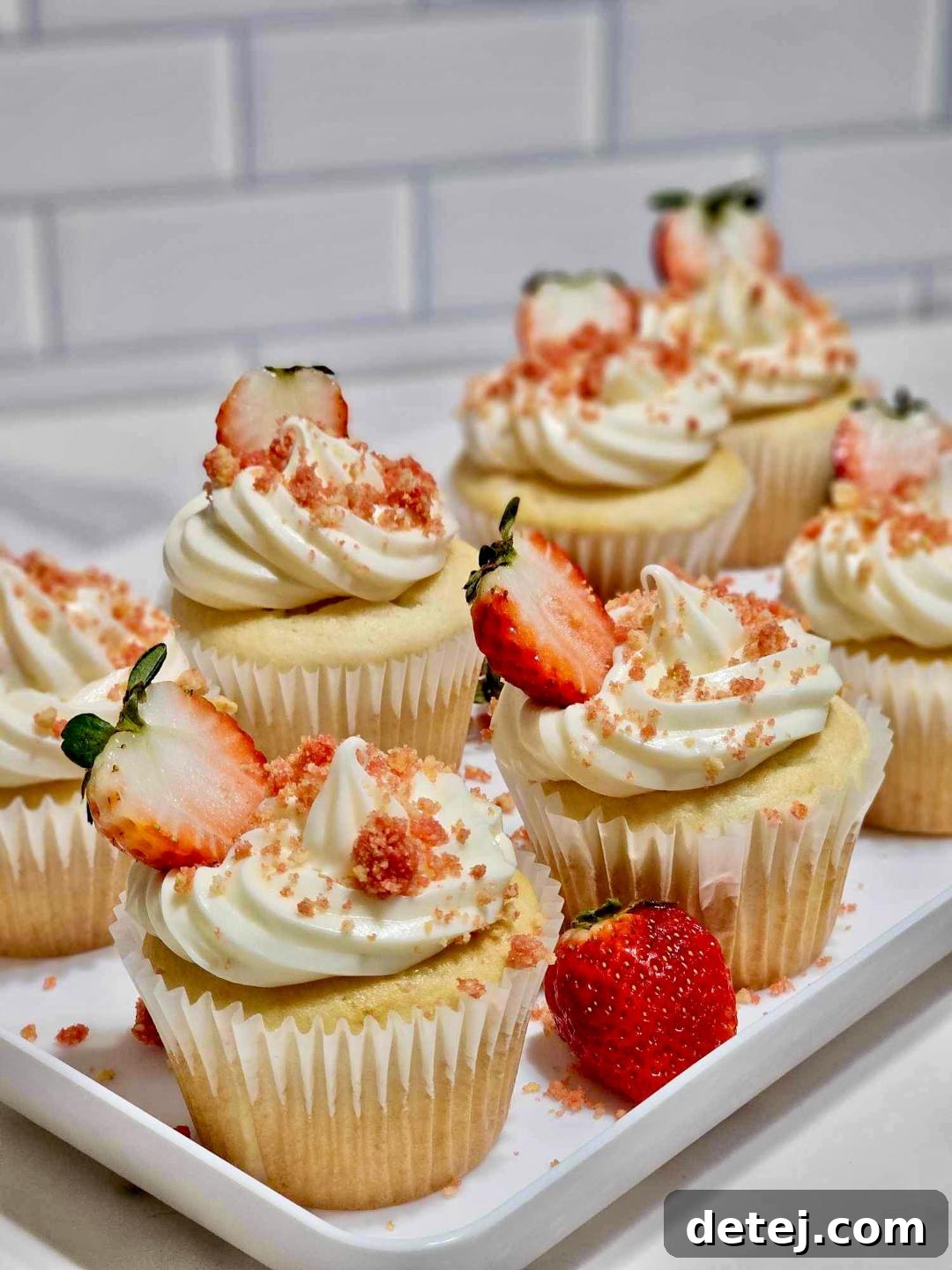 Easy Strawberry Crunch Cupcakes