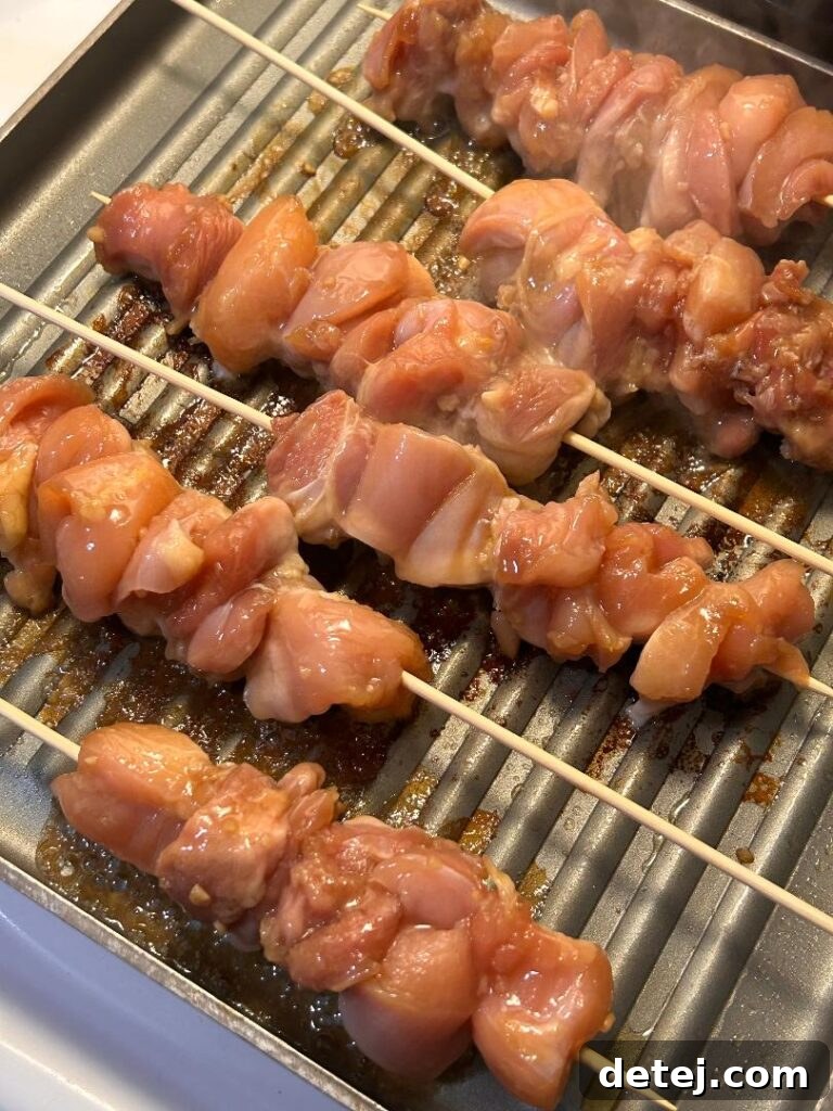 Sticky Bourbon Chicken 3 Cooking bourbon chicken skewers