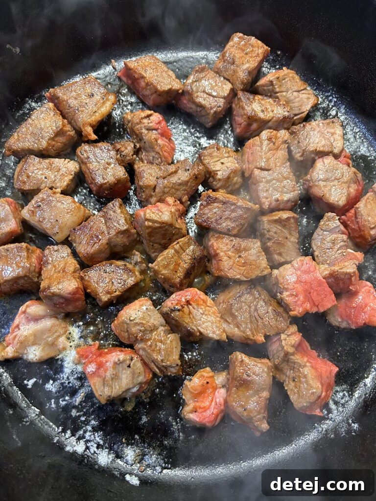 Perfectly seared honey garlic steak bites