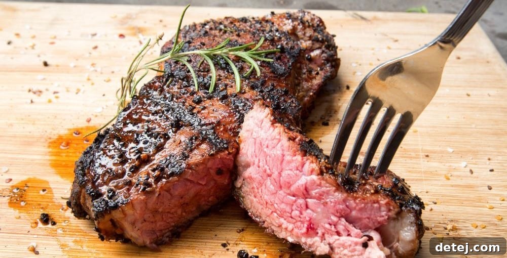 medium cooked steak