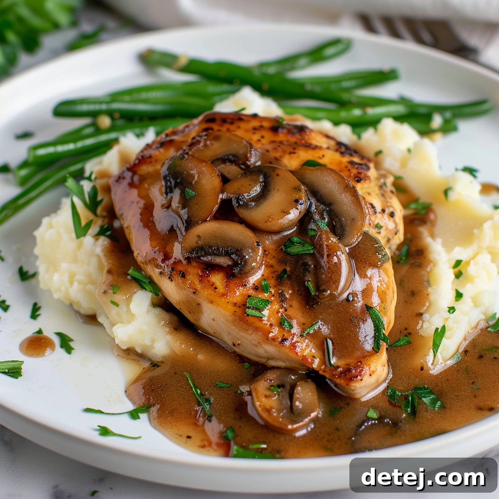 Serving Homemade Chicken Marsala with Sides