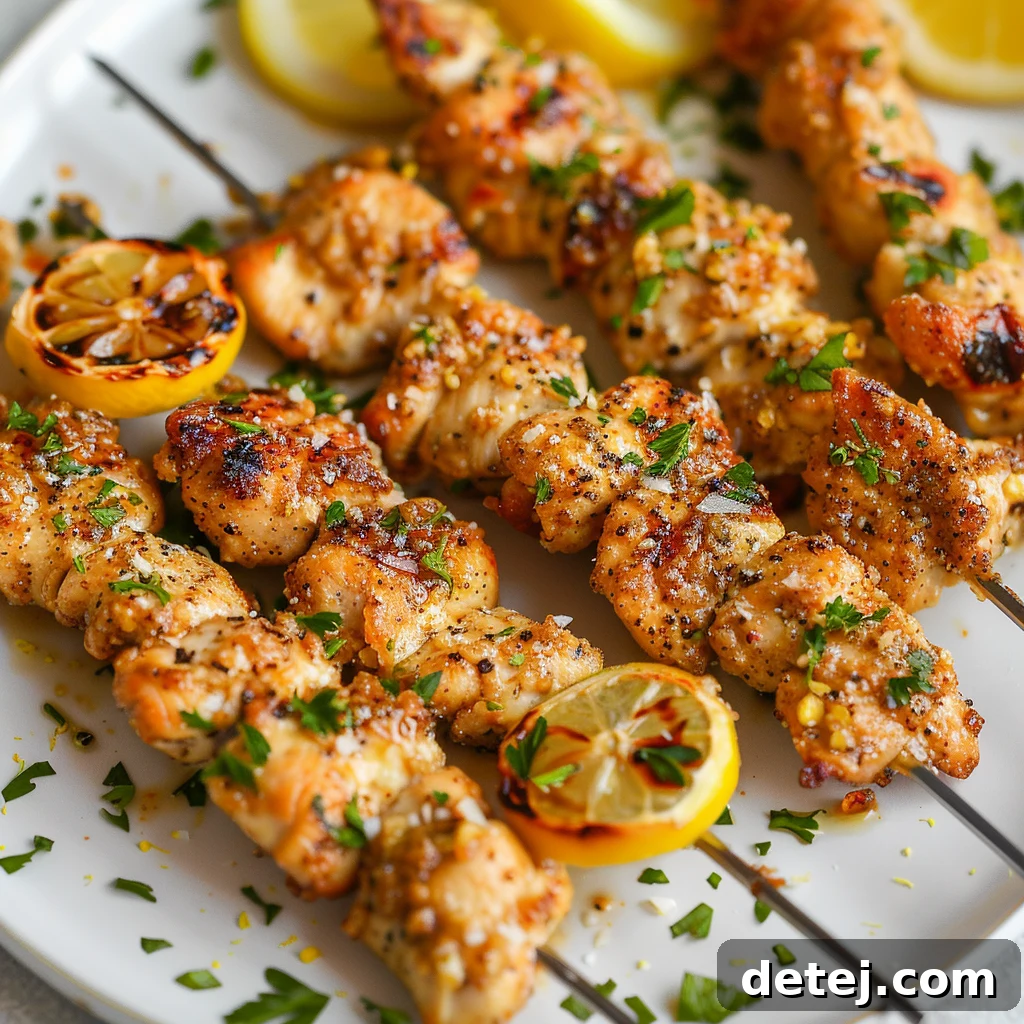 Lemon Pepper Chicken Skewers
