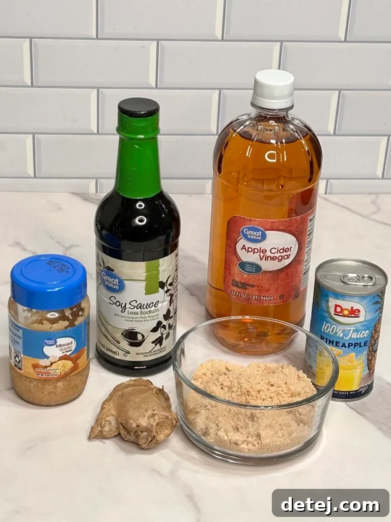 Fresh ingredients for Hawaiian Ribeye marinade