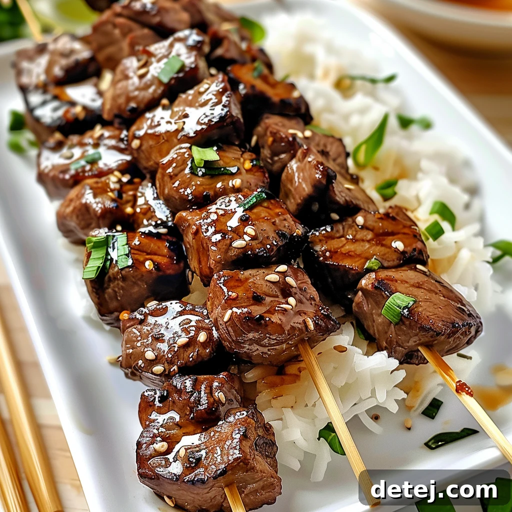 Easy Sweet Teriyaki Beef Skewers Recipe