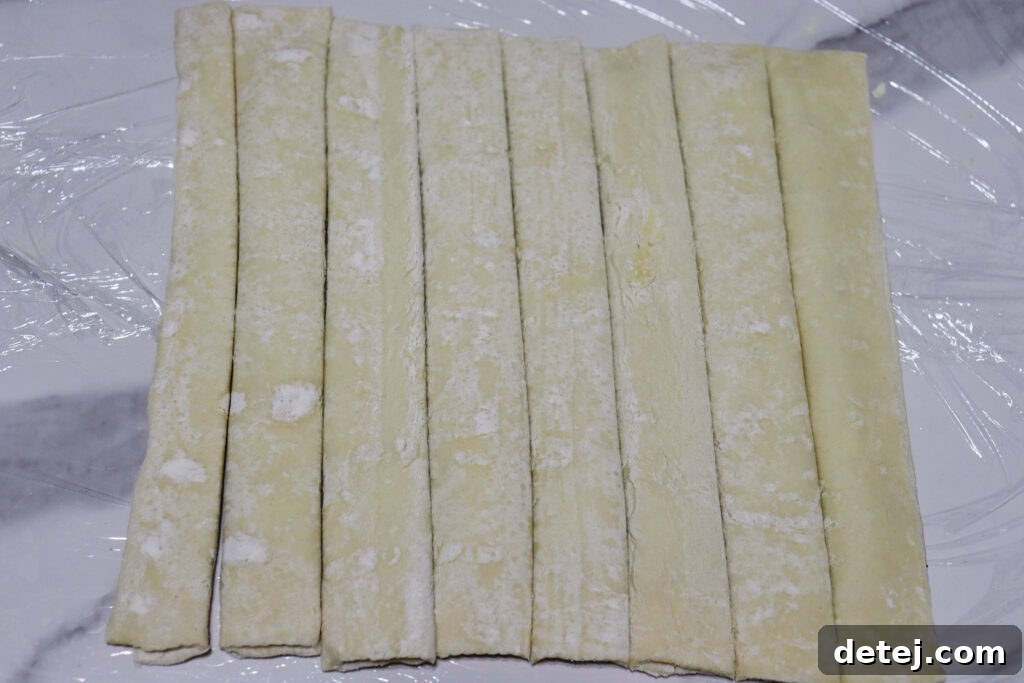 Assembling Nutella Puff Pastries