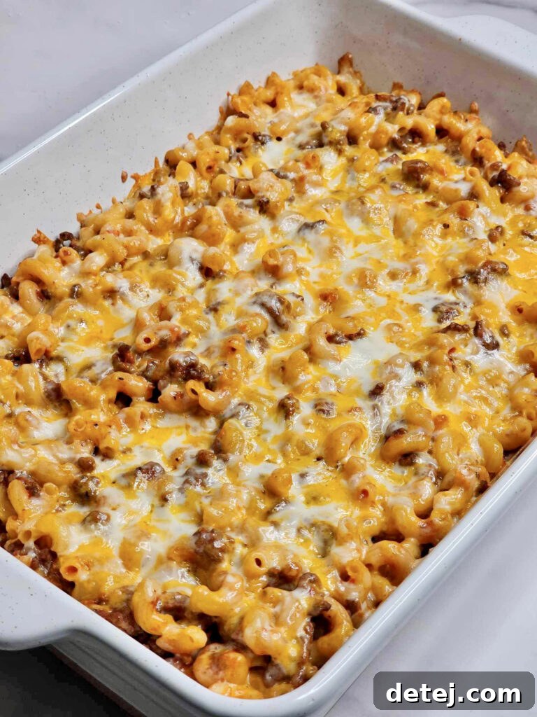 Cheesy Hamburger Helper Casserole Serving