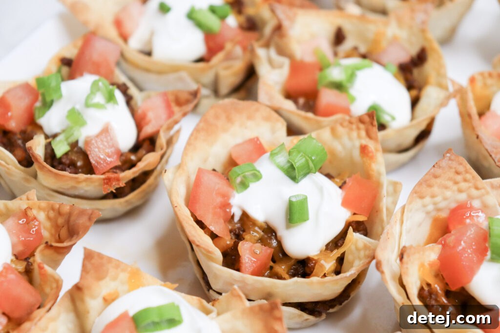 Easy Crunchy Taco Cups Recipe Ready to Serve