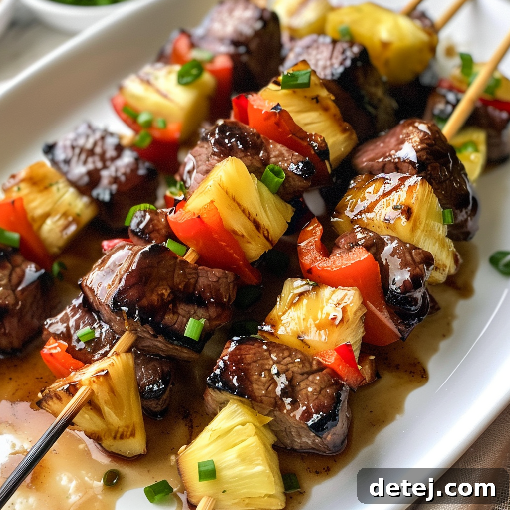 Easy Stovetop Hawaiian Beef Steak Skewers