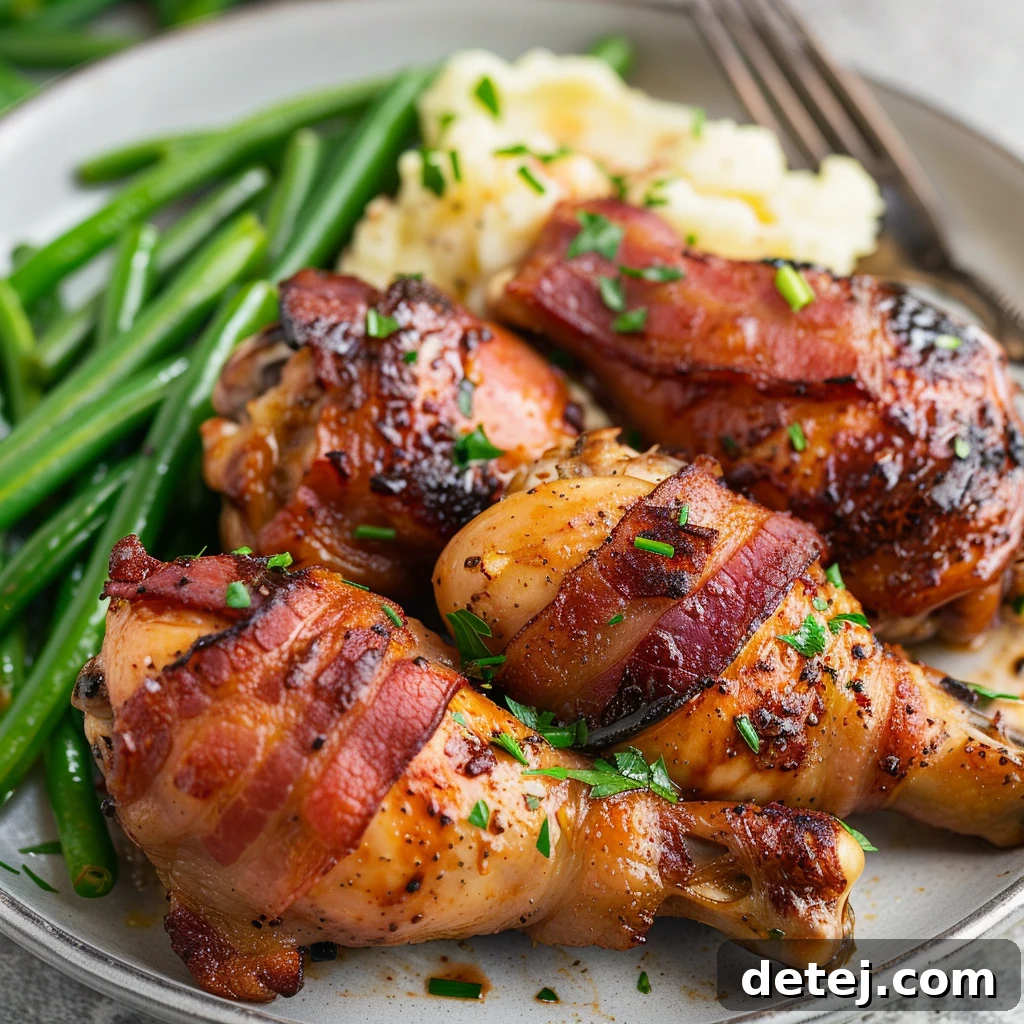 Easy Bacon Wrapped Chicken Drumsticks